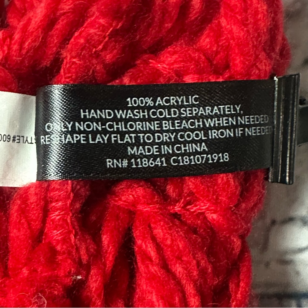 EUC Lane Bryant Red Knit Hat ONE SIZE - Picture 7 of 10